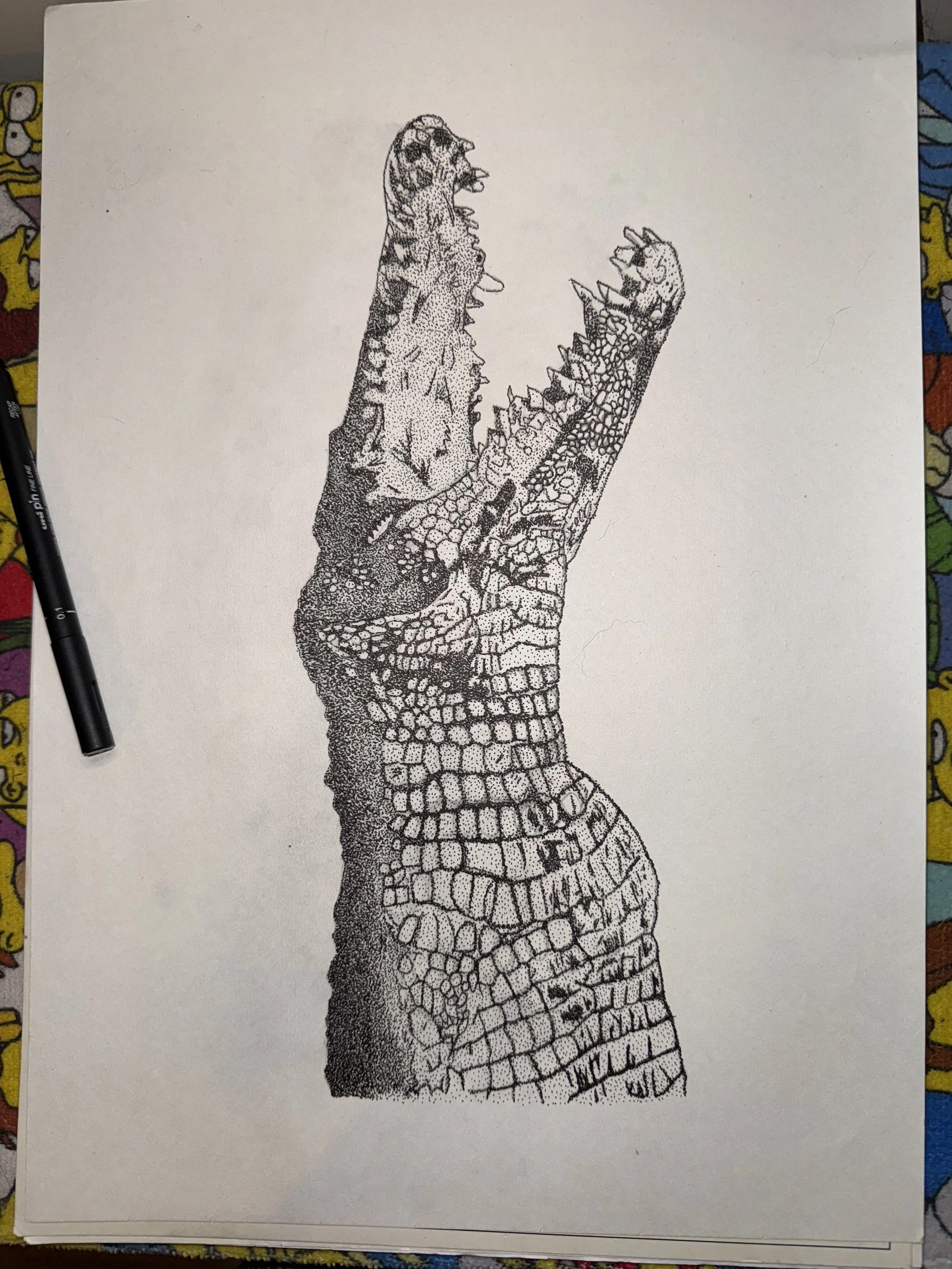 Capturing a prehistoric icon with geometric grit.