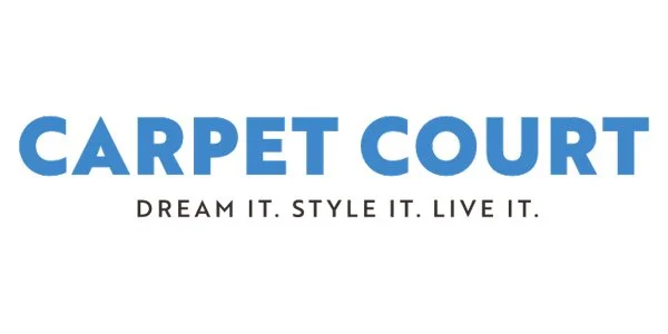 Carpet Court logo with the slogan 'Dream It. Style It. Live It.'