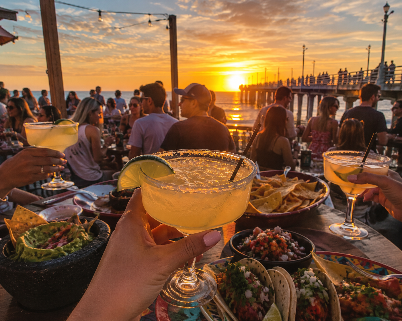 Sunset Margaritas at the Pier