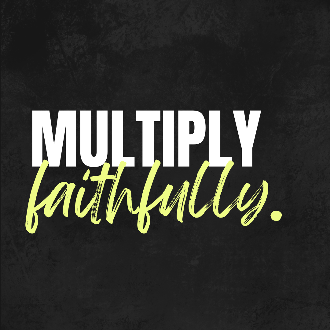 Inspirational quote: 'Multiply consistently.' on a dark textured background.