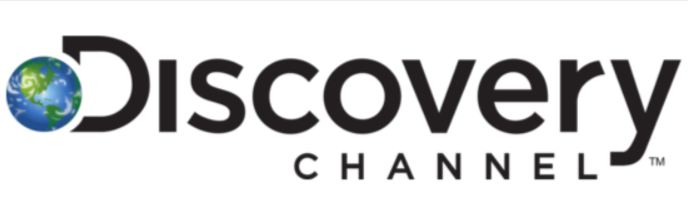Discovery Channel logo with a globe replacing the letter D in Discovery.