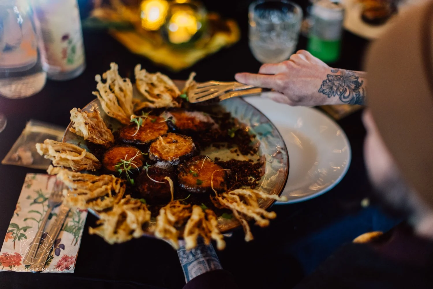 Miso-Butter Shitake / Tempura Enoki / Rye Soil