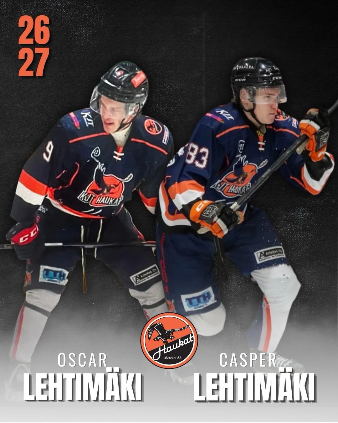 Oscar ja Casper Lehtim&auml;ki edariin! ✍️

KJT Haukoista Lehtim&auml;en veljekset ovat rustanneet nimens&auml; sopimuspaperiin kaudelle 26-27. Molemmat pelaavat hy&ouml;kk&auml;&auml;j&auml;n paikkaa ja Oscar n&auml;htiin jo toissa kaudella muutaman