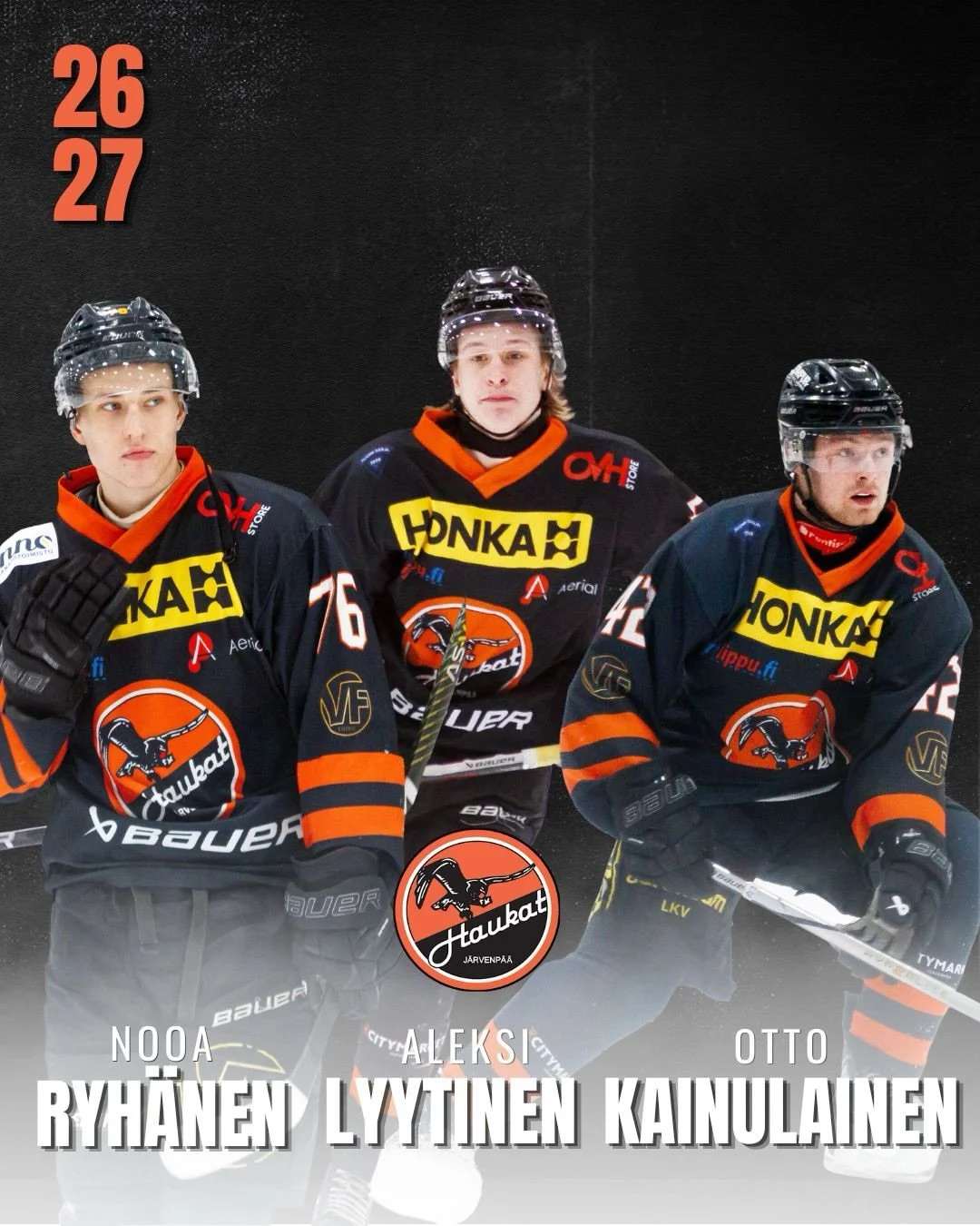 Ryh&auml;nen, Lyytinen ja Kainulainen jatkaa ✍️

Nooa Ryh&auml;nen, Aleksi Lyytinen ja Otto Kainulainen ovat rustanneet nimens&auml; paperiin kaudelle 26-27. 

Nooa on rightin puolen pakki ja h&auml;nell&auml; l&auml;htee Haukkapaidassa toinen kausi 