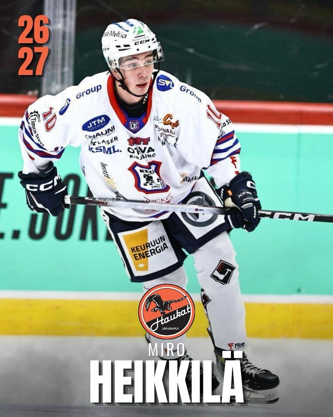 Miro Heikkil&auml; J&auml;rvenp&auml;&auml;h&auml;n!✍️ 

HIFK:n junioripolun l&auml;pi kulkenut 23-vuotias puolustaja siirtyy yhden Keupa HT:ssa pelatun kauden j&auml;lkeen Haukkapaitaan. 

Mukana sopimuksen teossa @lahitapiola_uusimaa 

Tervetuloa H