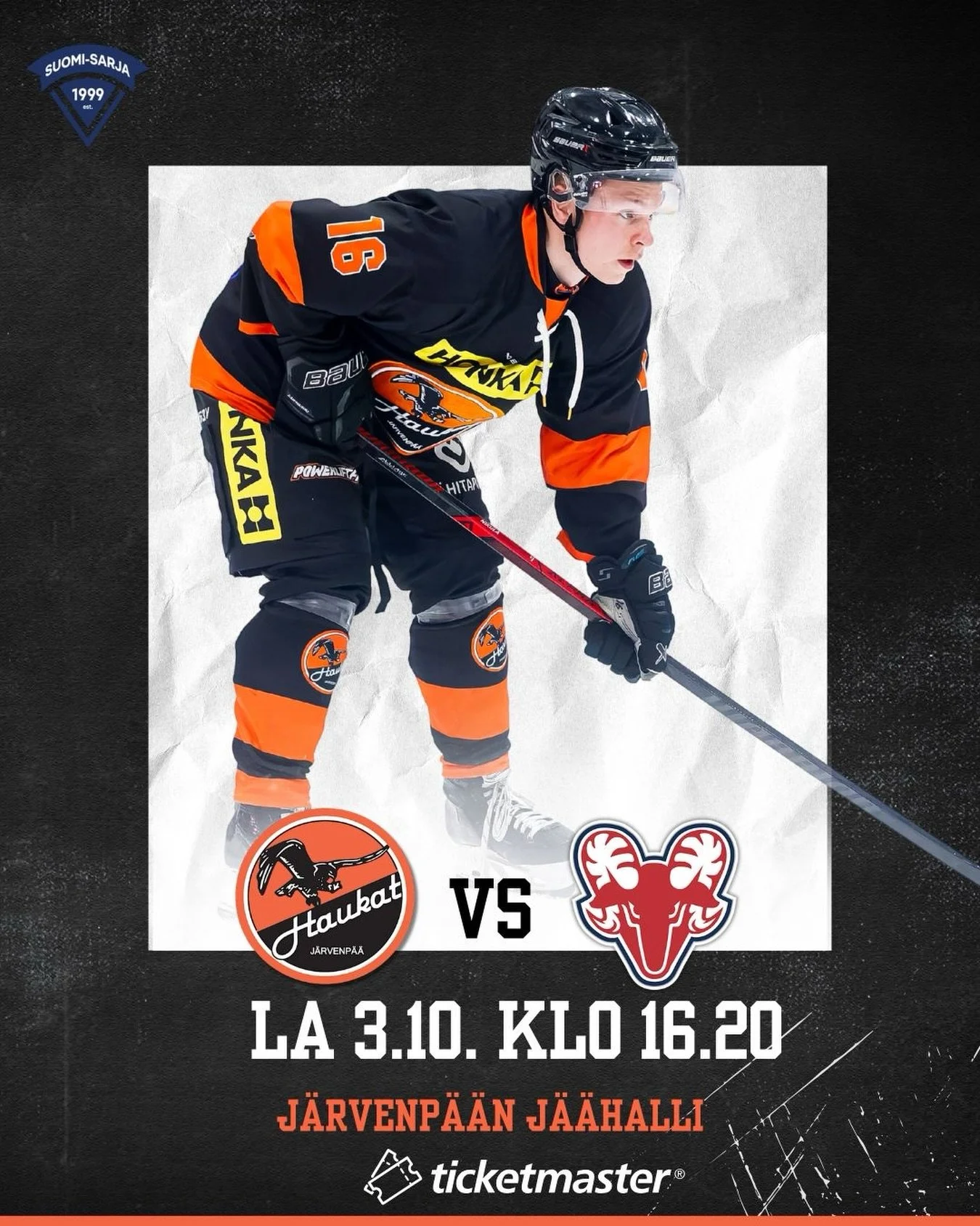 Huomenna pelataan, kun @savonlinnanpallokerho vierailee J&auml;kess&auml;!

Kiekko tippuu j&auml;&auml;h&auml;n klo 16.20 @kehakarhut tuoreen potkunyrkkeilyn maailmanmestarin Rasmus Paksusen toimesta 💪 

N&auml;hd&auml;&auml;n hallilla🟠⚫️ 

#haukat