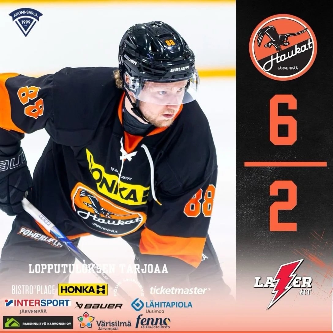 Voitto plakkariin! 🔥

Illan tehomies Lari Posti tehoin 3+0 🎩💪 

#haukat #suomisarja