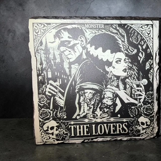 The Lovers stone slate coaster