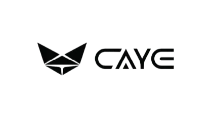 CAYE logo of  stylized fox face and the text 'CAYE'