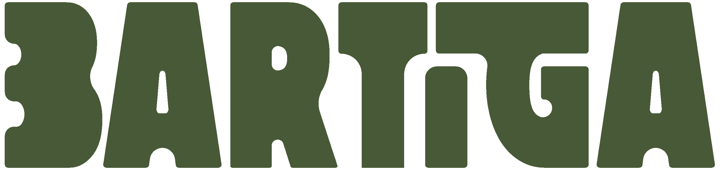 Bold green text spelling BARTIGA on white background