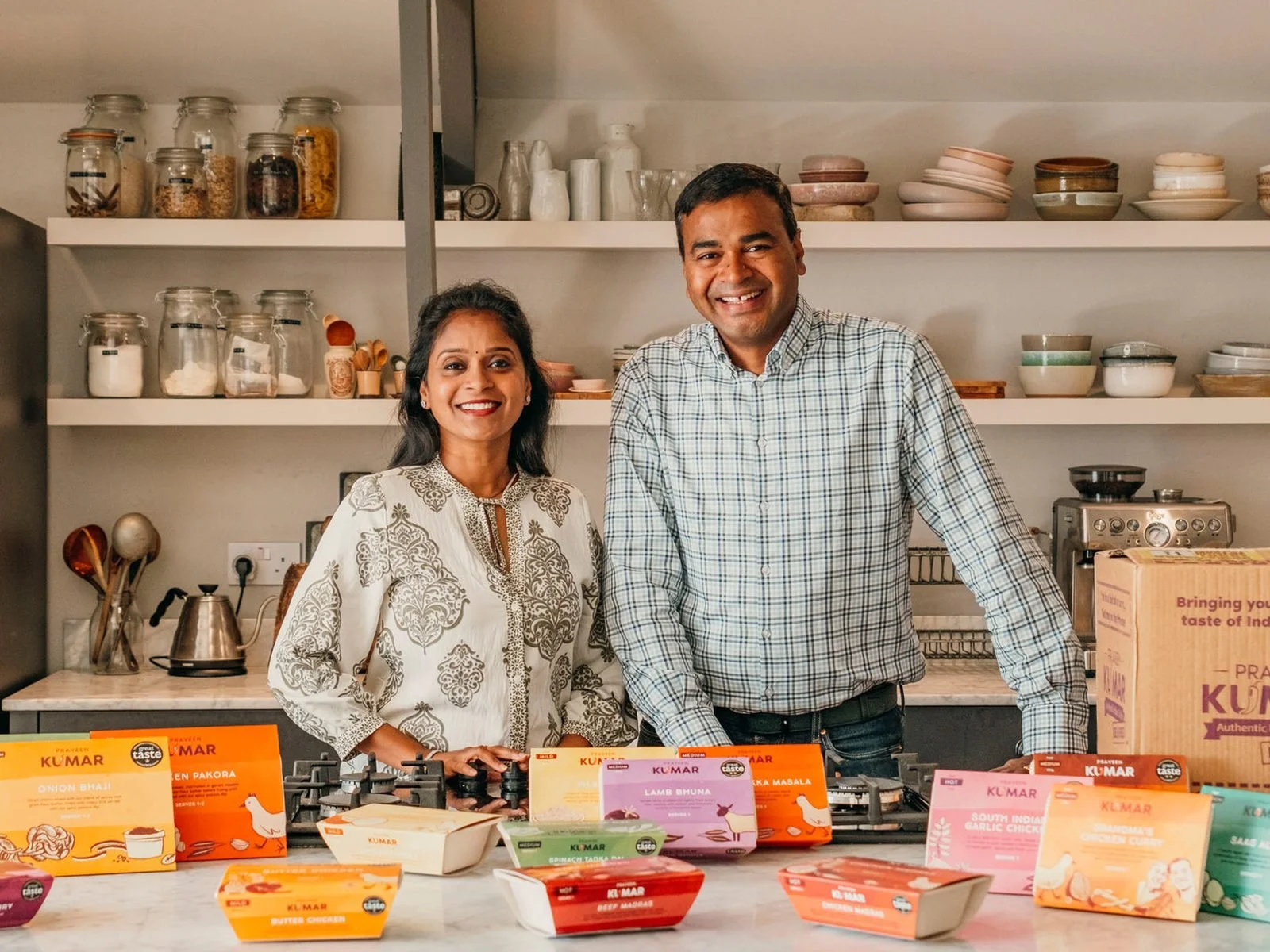 Praveen and Swarna Kumar, founders, in their kitchen