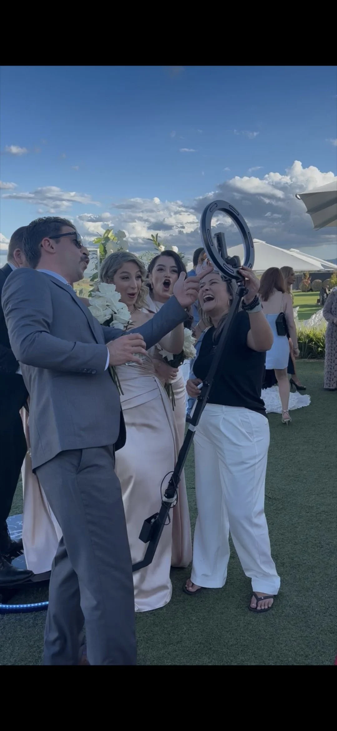 Bridal party loving their video