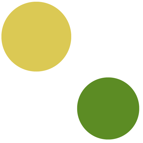 A yellow circle and a green circle on a black background.