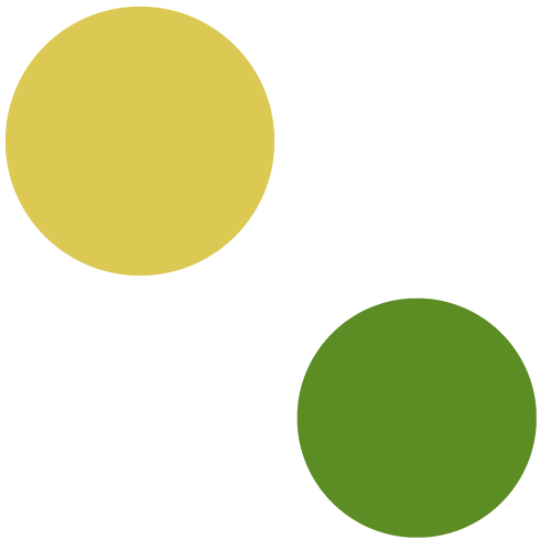Two circles, one yellow and one green, on a black background.