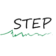 Handwritten word 'STEP' with a wavy line underneath