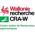 Logo for Wallonie Recherche CRA-W, featuring a pink flamingo and text in French and English.