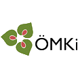 A logo with three green leaves and a small pink berry in the center.