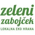 Green text reading 'zeleni zabojcek' with smaller text 'Lokalna Eko Hrana' underneath