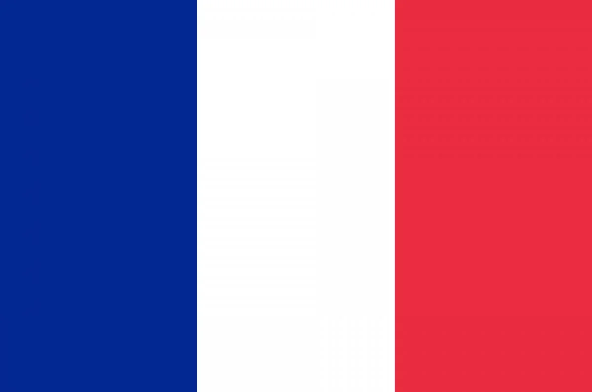 French flag with blue, white, and red vertical stripes.