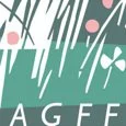 Graphic design with botanical elements and the text 'AGEF'