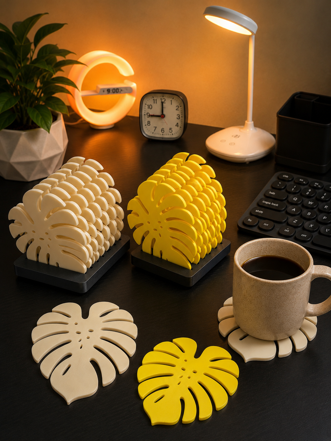 Leaf & Sip - A Summer vibe coaster