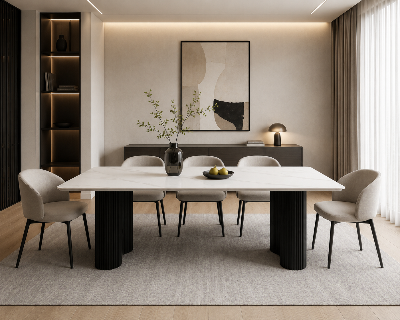 Modern Fluted Dining Table