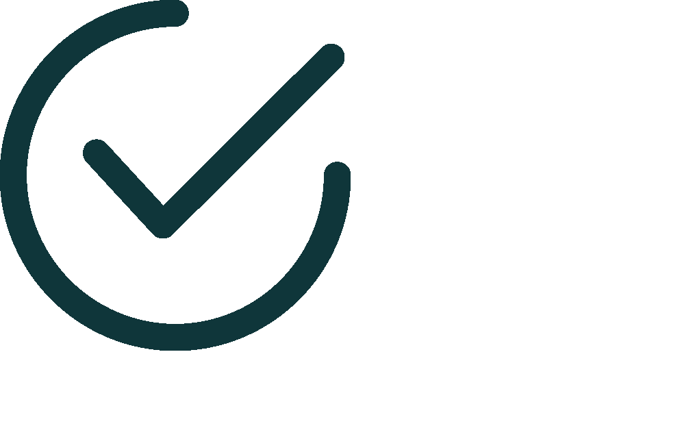 Checkmark icon symbolizing trusted insurance brokerage services, operational simplicity, and successful client outcomes through collaborative risk management.