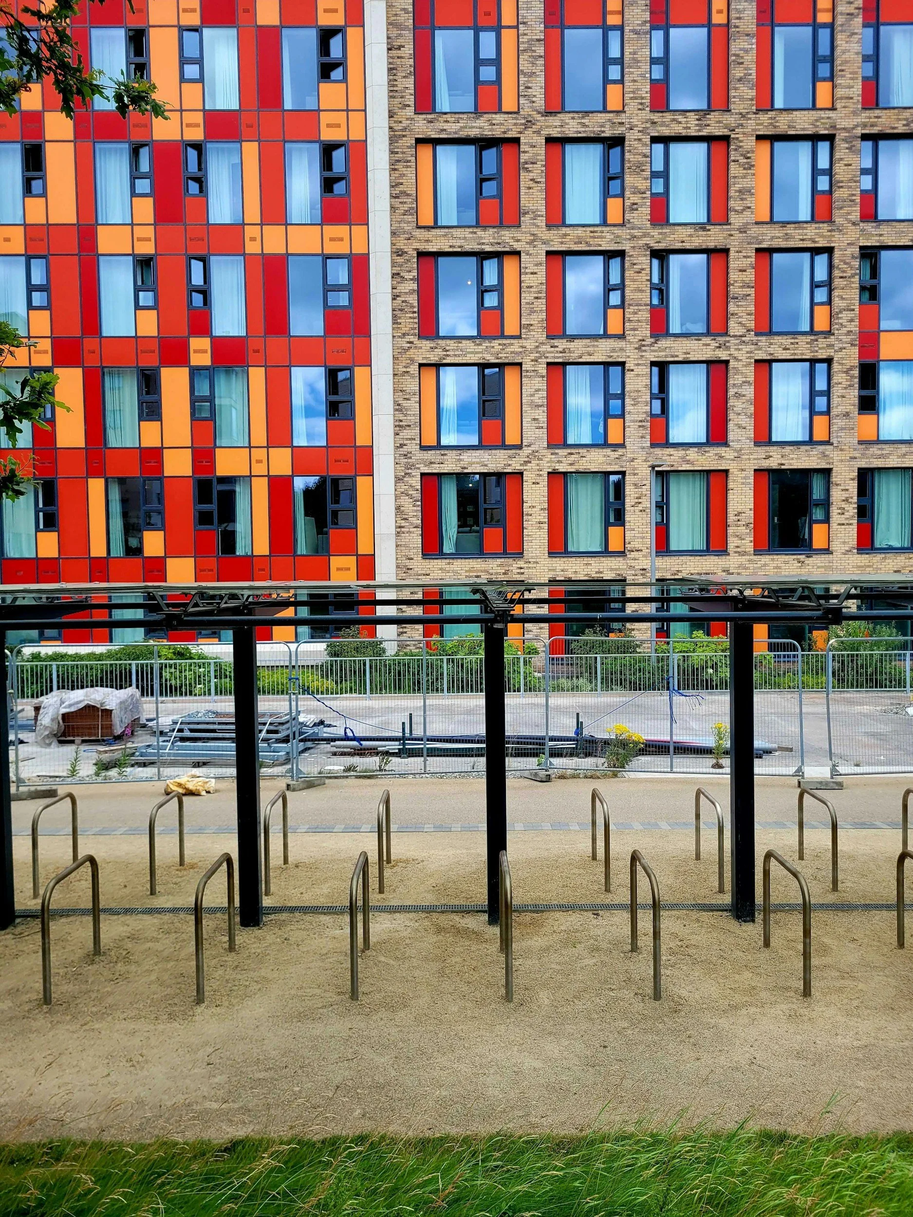 Cycle racks outside purpose built student accomodation