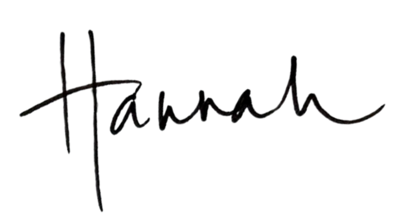 Black cursive handwriting spelling the word 'thank' - signed name by coach and owner of The Space After, Hannah.