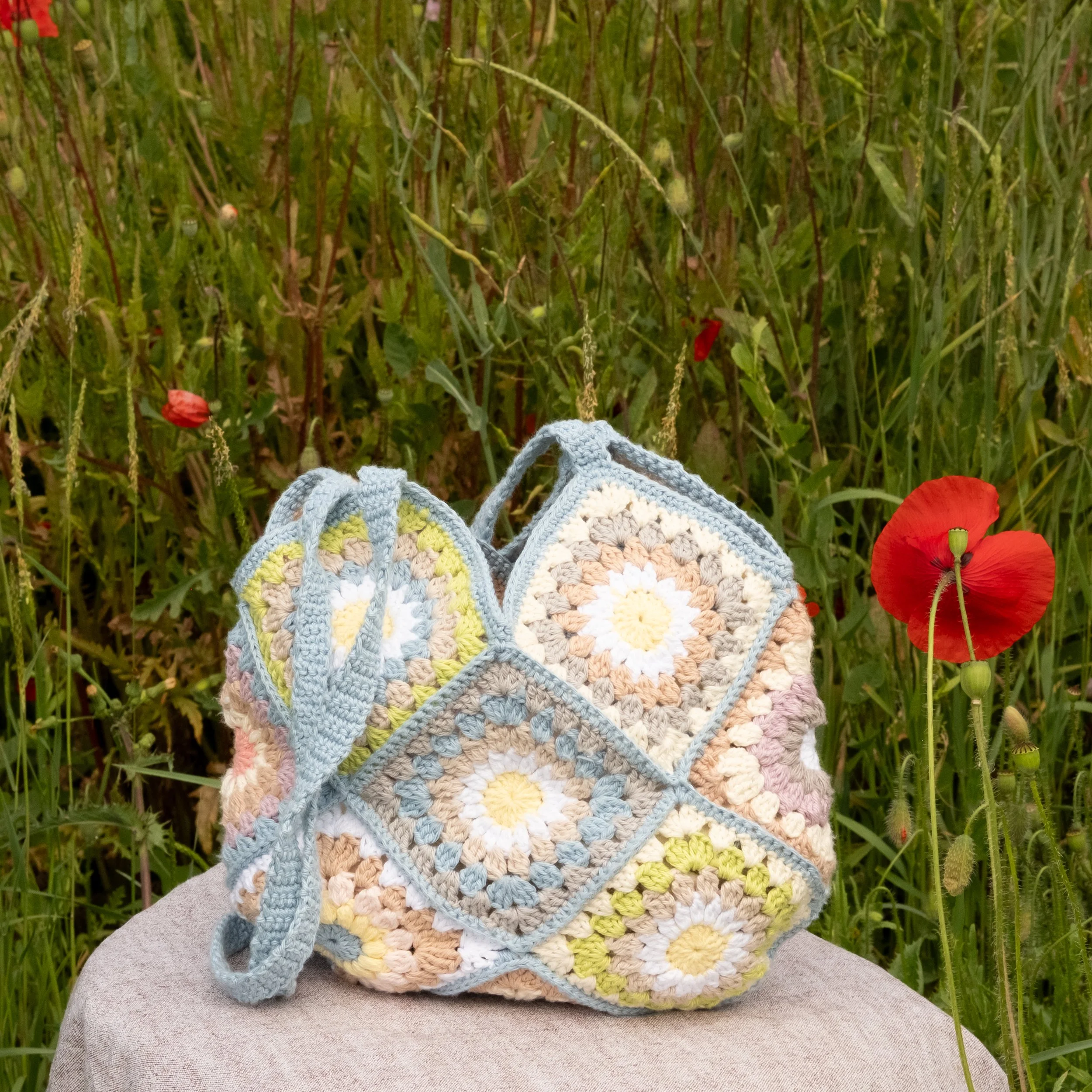 sac à main crochet azalea bleu swiss made