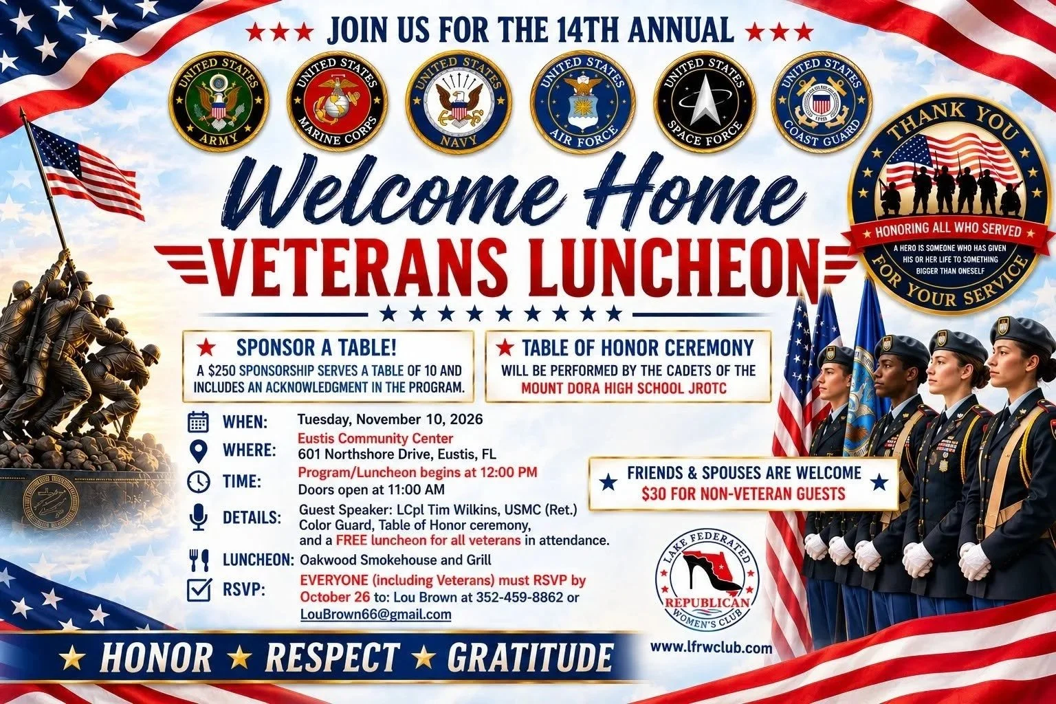 Welcome Home Veterans Luncheon 11.10.26.
