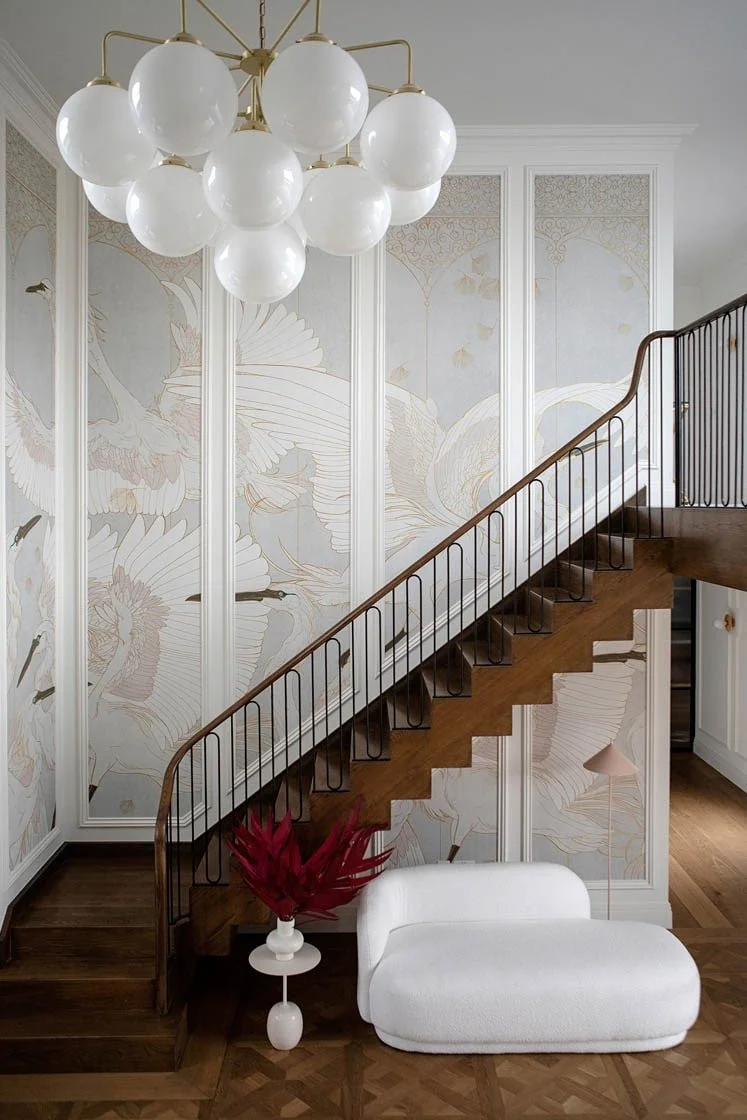 Entrance double height luxury wow paneling wallpaper chandelier.jpg