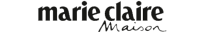 Marie Claire magazine logo in black text with a stylized 'M'}