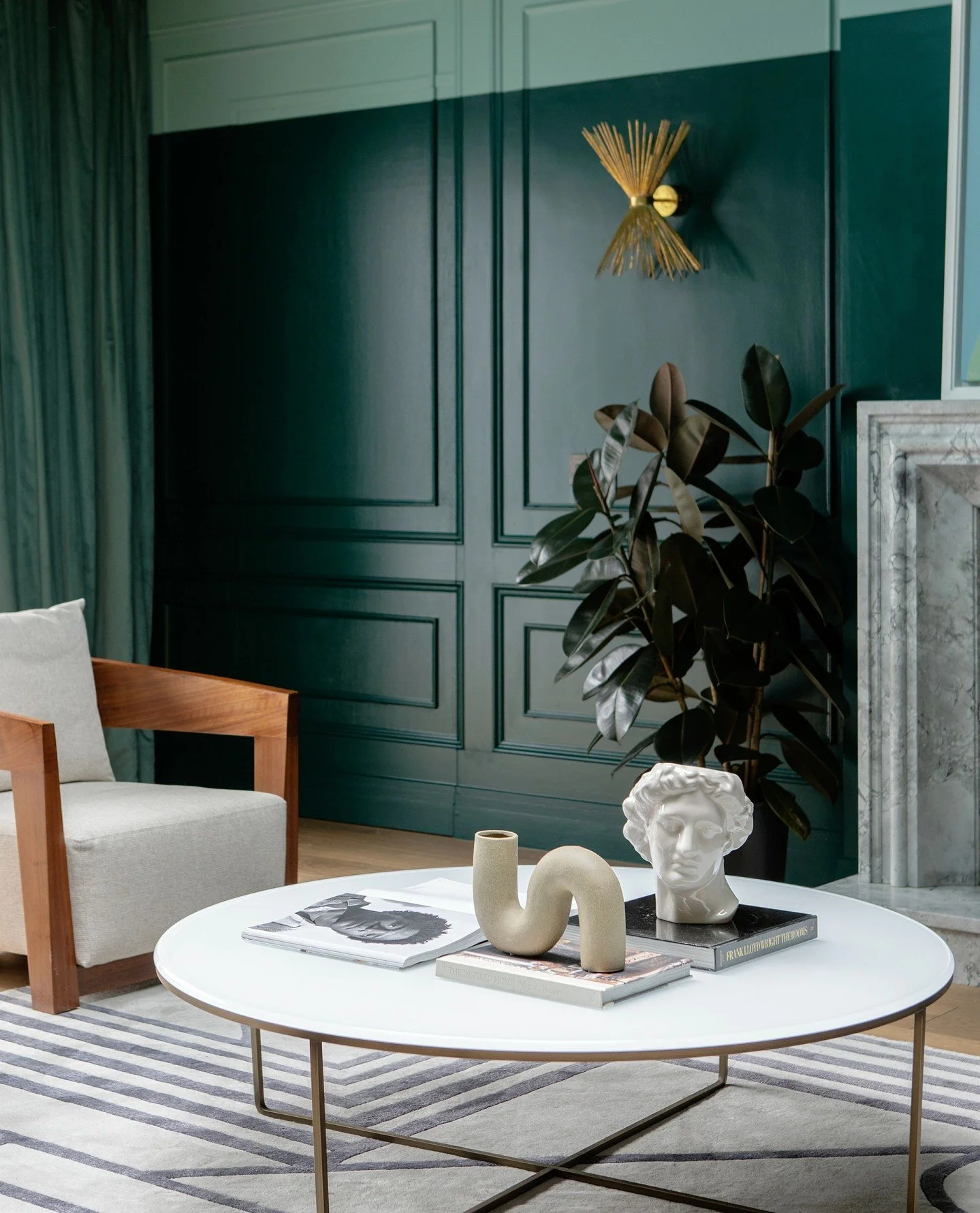 Sometimes a design decision serves two purposes.⁠
⁠
The panelling in the living room of our Georgian Dublin project was added to give period character to the room, but also to conceal elements we didn't want to draw attention to.⁠
⁠
Here, one of the 