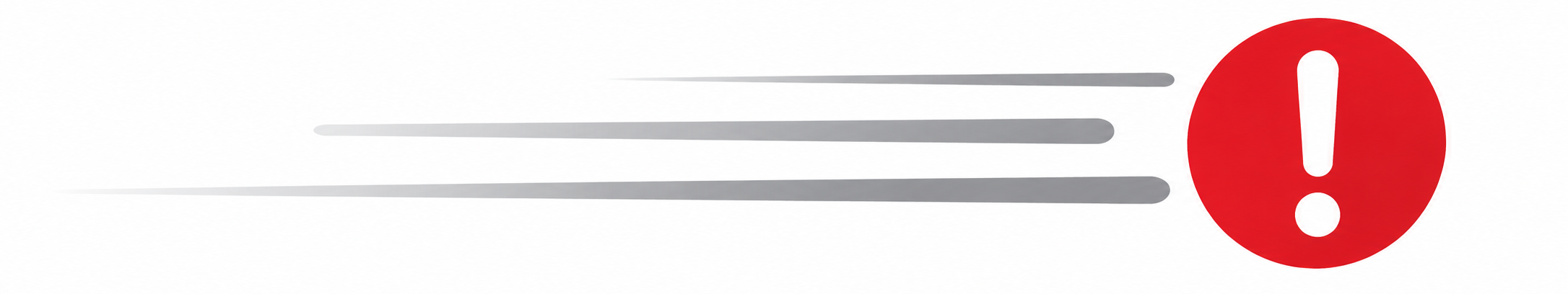 Motion lines and a red alert icon representing urgent project issues