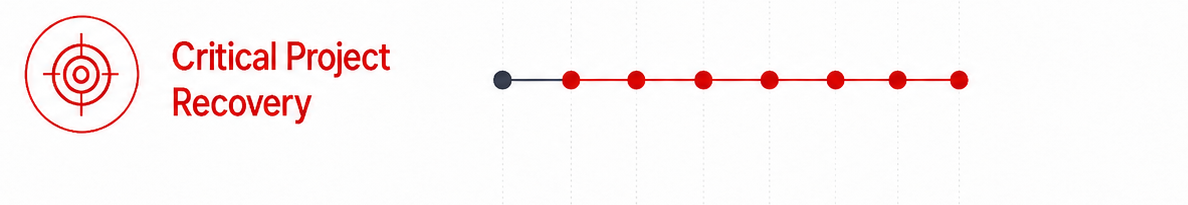 Critical Project Recovery timeline with a target and weekly milestones