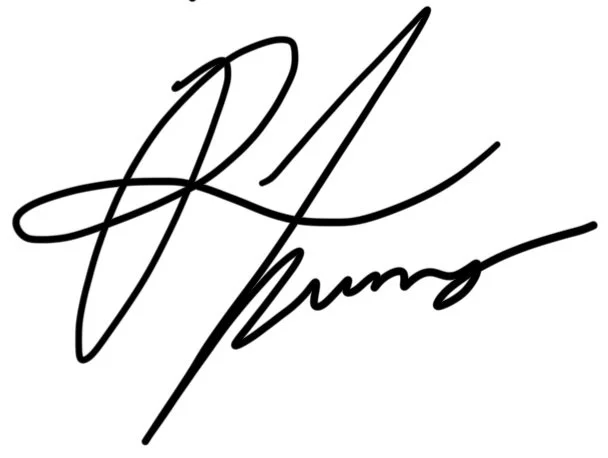A black ink signature on a white background.