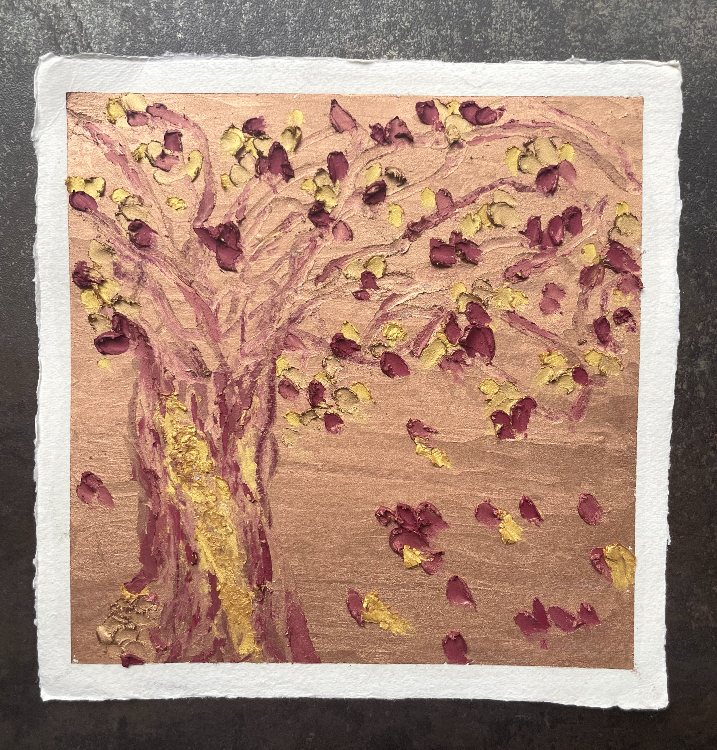 Bloom No. 1
Oil pastel on cotton paper
21 x 21 cm
2026
To "True Story" by Ibrahim Maalouf
