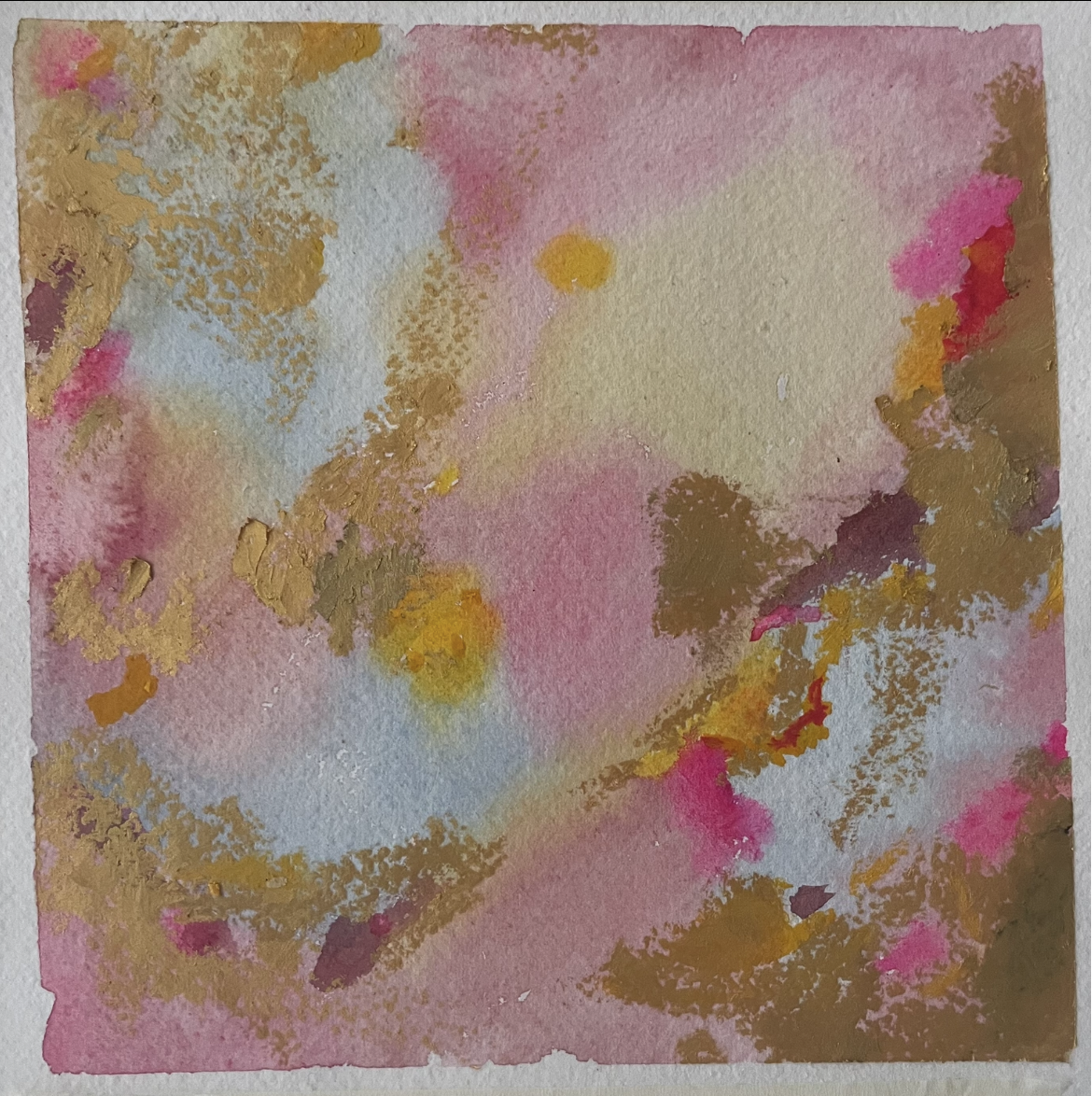 Illume No. 1
Watercolour, oil pastel and charcoal on cotton paper
21 × 21 cm, 2026