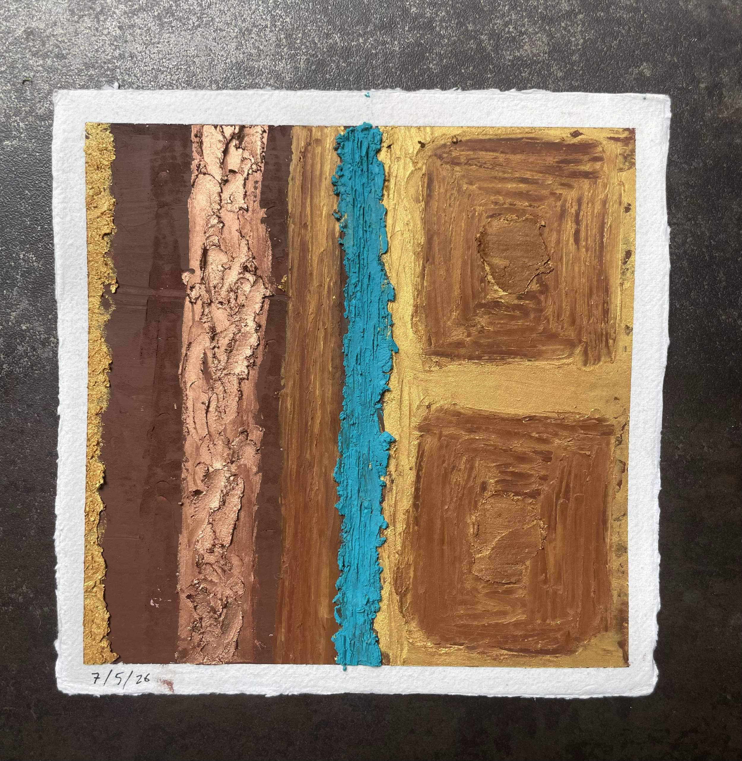 Granada No. 6
Oil pastel on cotton paper 
21 × 21 cm
2026

To "Violin Concerto E Minor Op 64" by Mendelssohn