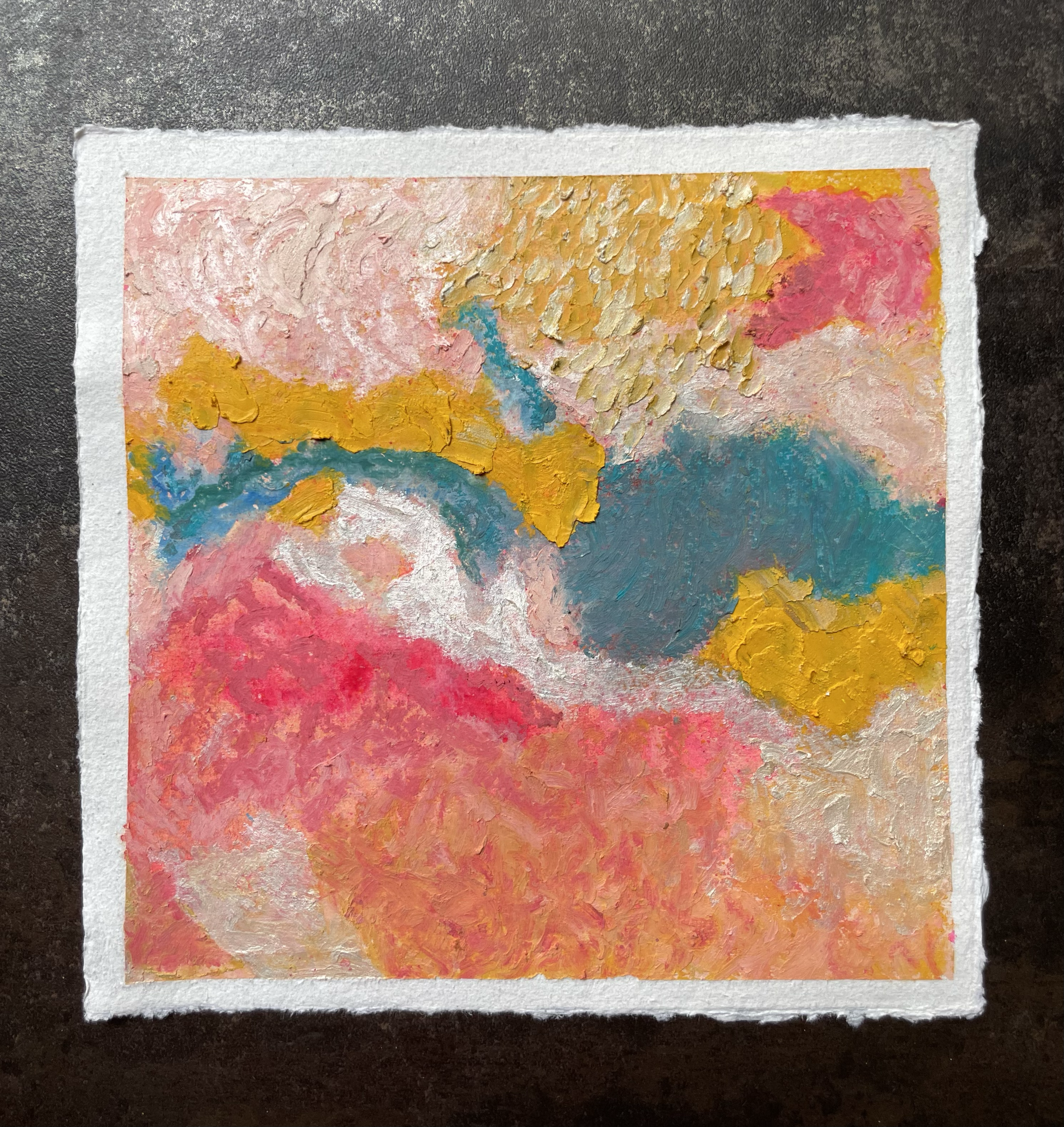 Illume No. 4
Watercolour, acrylic, and oil pastel on cotton paper
21 × 21 cm, 2026

To "L'oiseau" by Erik Truffaz