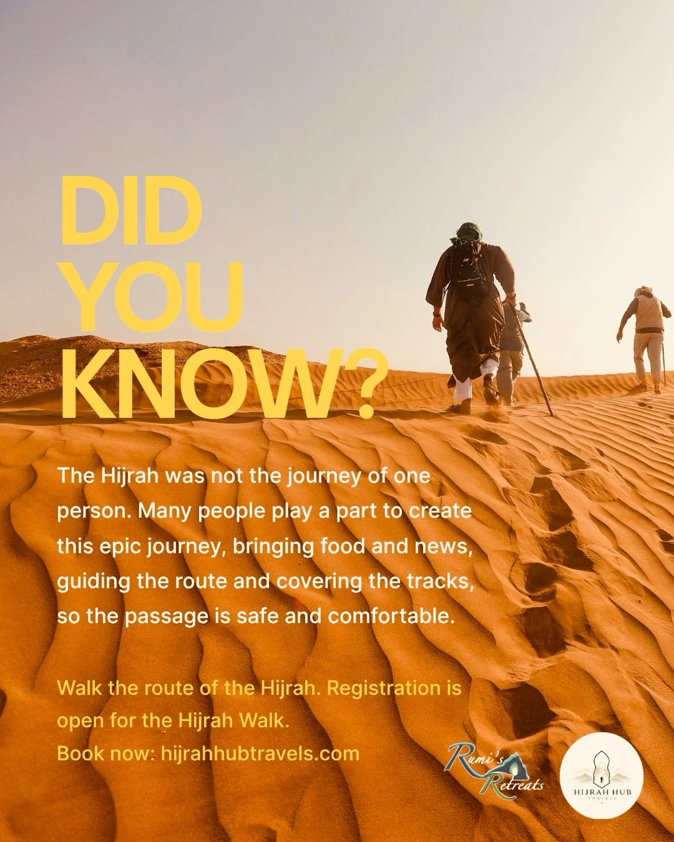 The Hijrah was never a journey taken alone. It was made possible through the courage, support and sacrifice of many.

Today, we have the opportunity to retrace that blessed journey and, just as the original Hijrah brought people together in a shared 