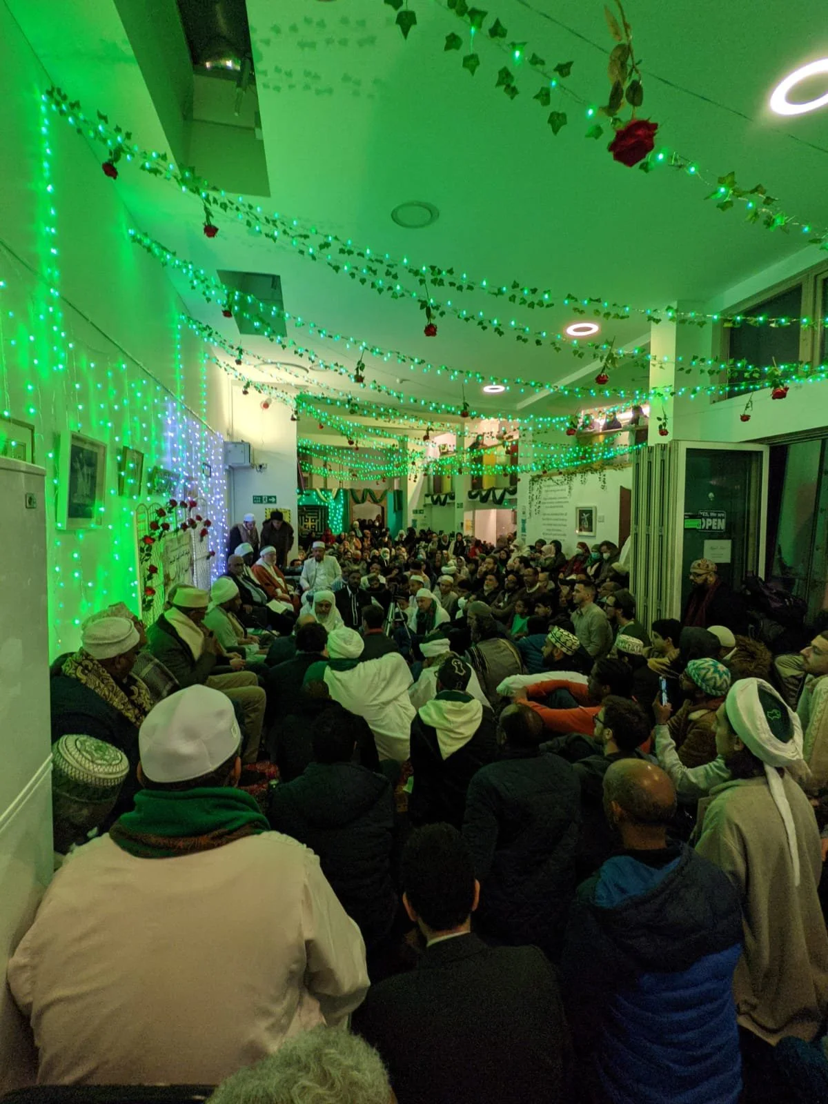 Carlton Vale, main hall: A packed evening gathering at our second premises.