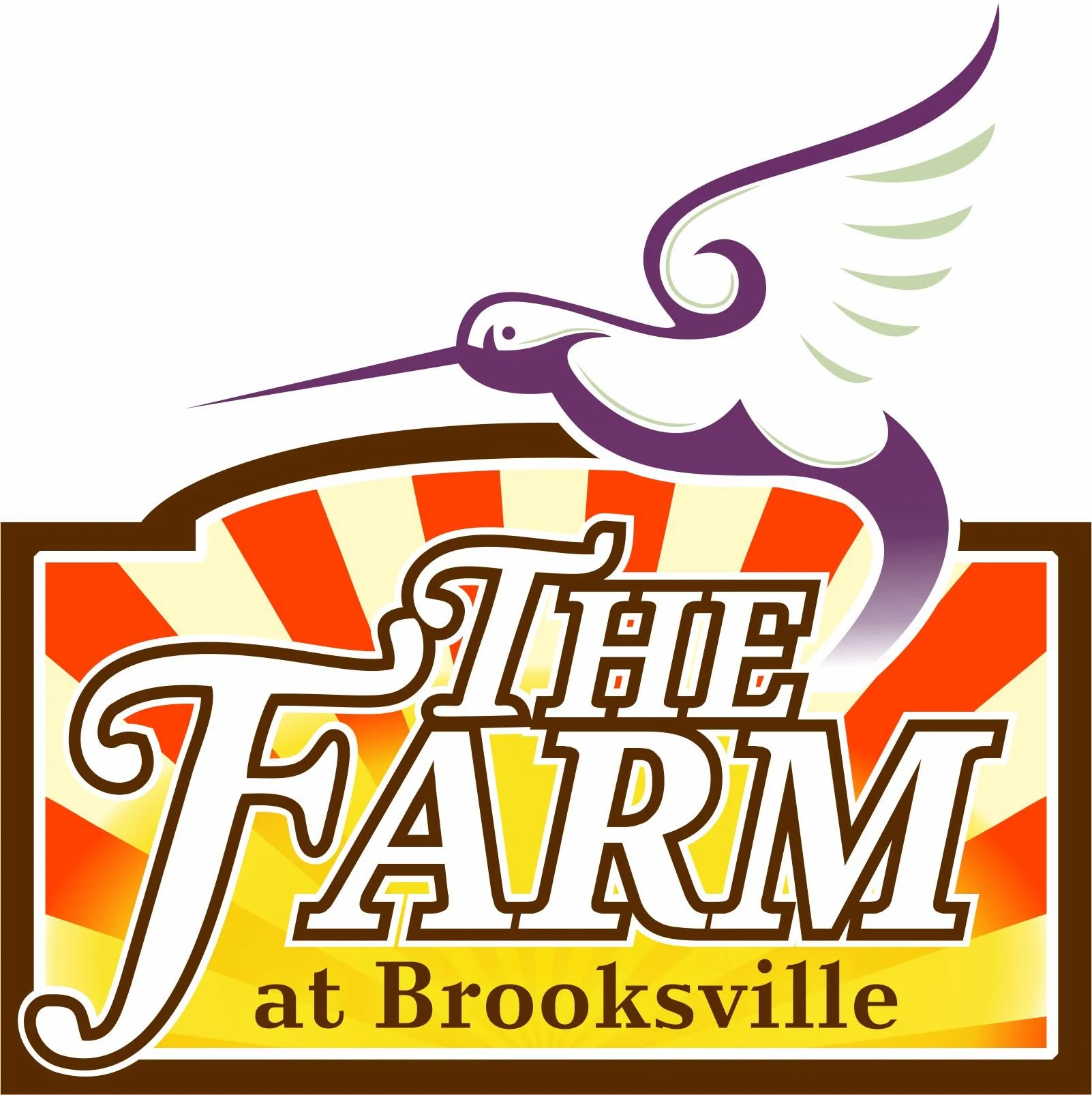 A rail trail map featuring a stylized purple and white hummingbird with green wing accents flying above the trail.