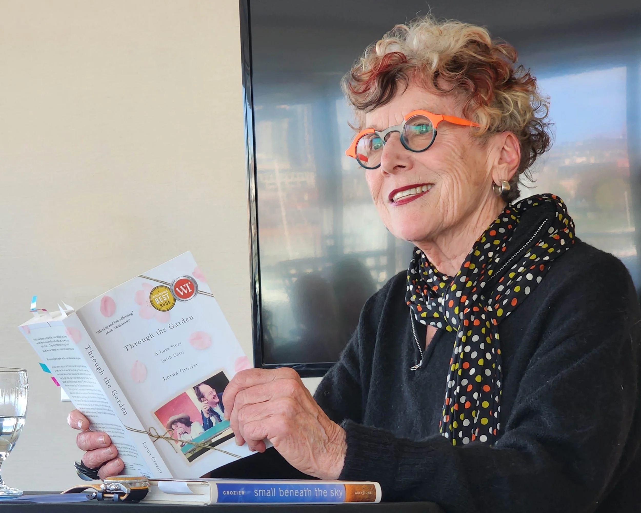 Lorna Crozier reading at Laurel Point, Victoria BC 2024.jpg