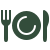 Restaurant icon representing hospitality-focused experiential real estate assets and food-service properties.
