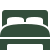 Hotel bed icon representing hospitality assets, lodging properties, and luxury real estate development projects.