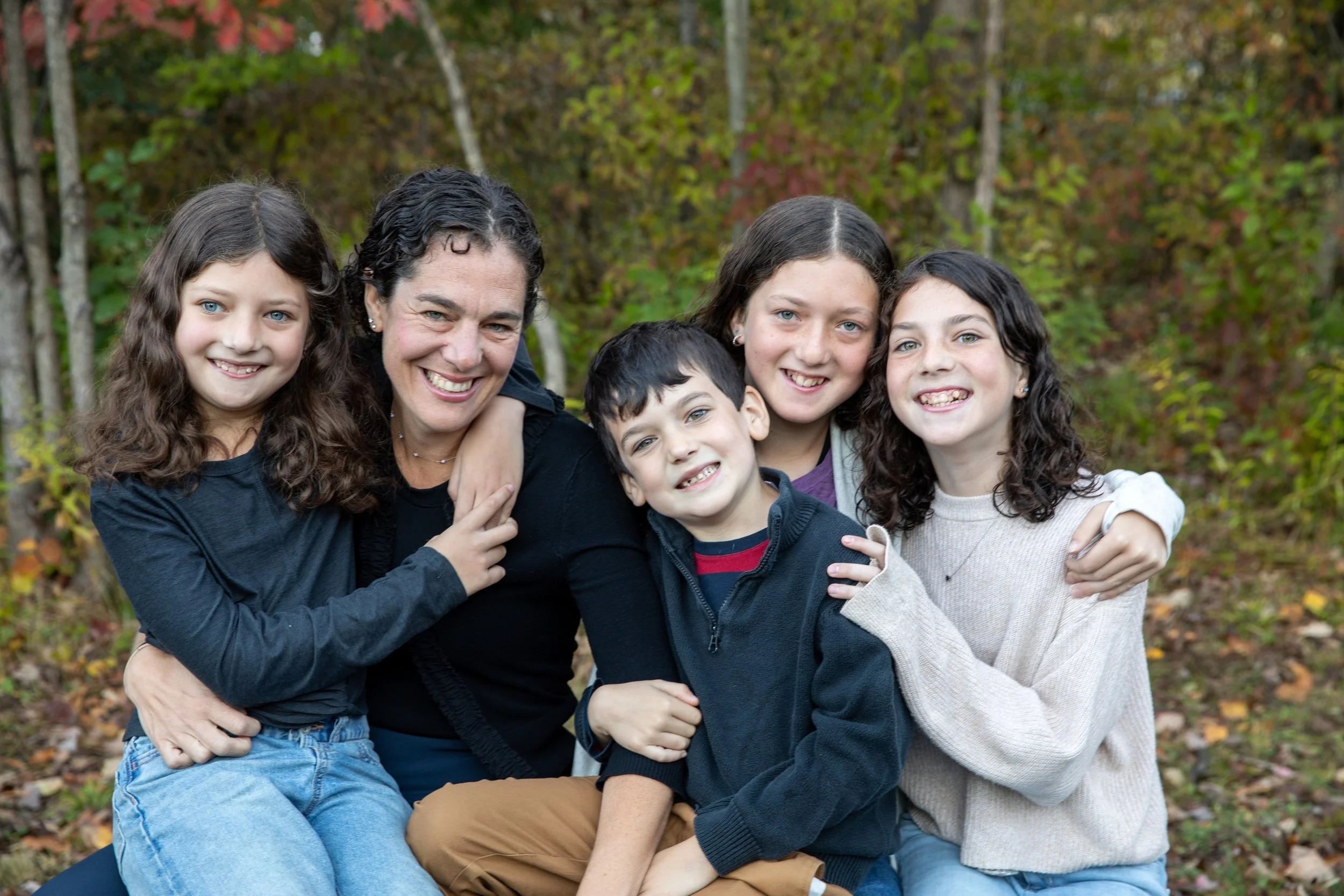 Woman with her four children