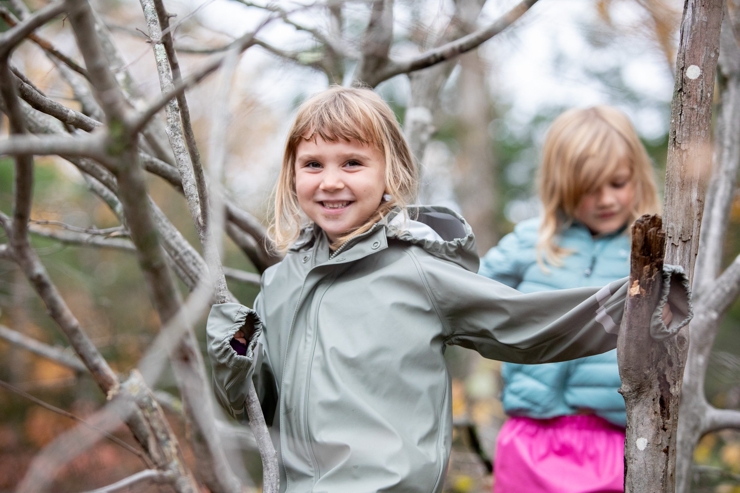 Early childhood students playing outside
