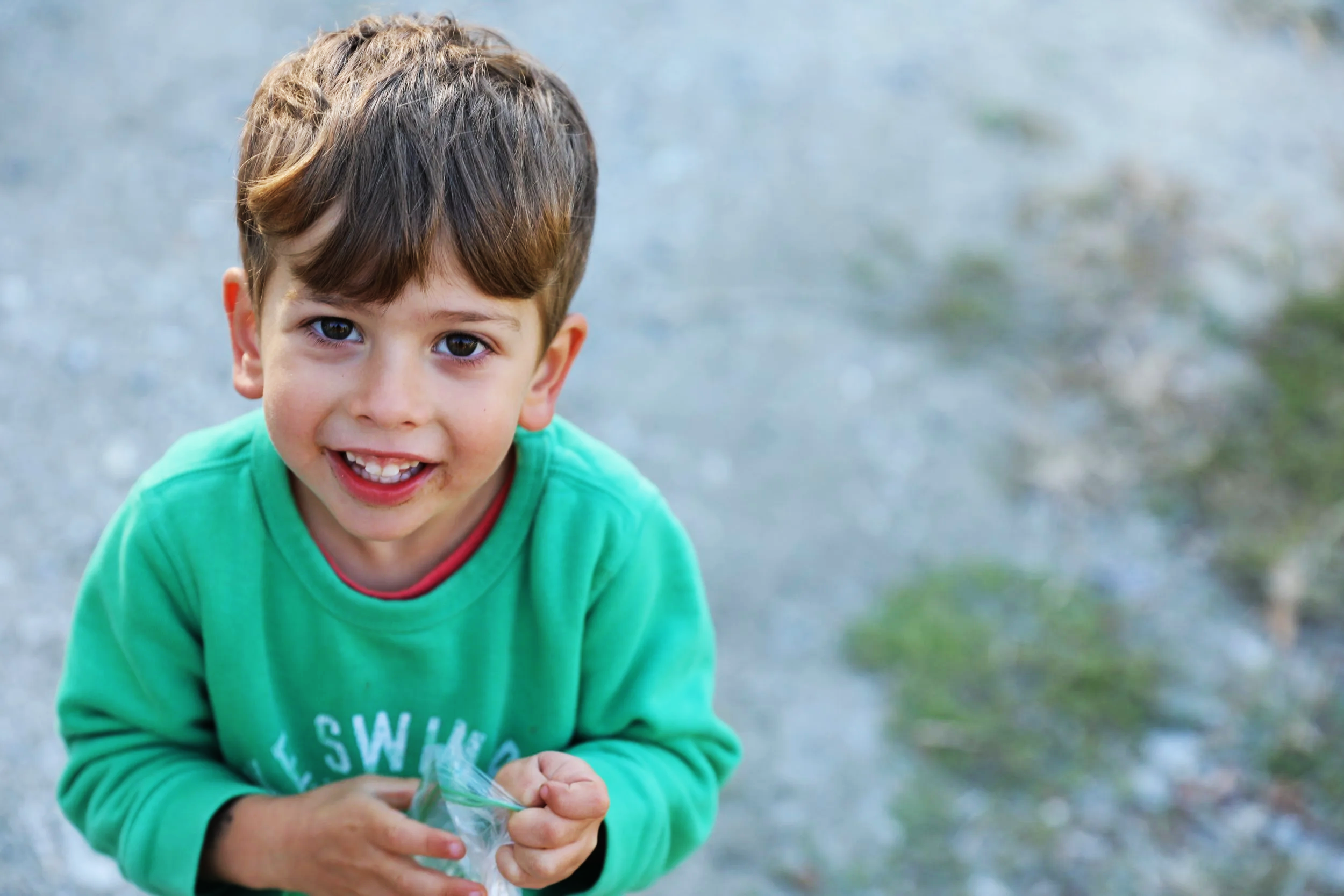 Young boy smiling